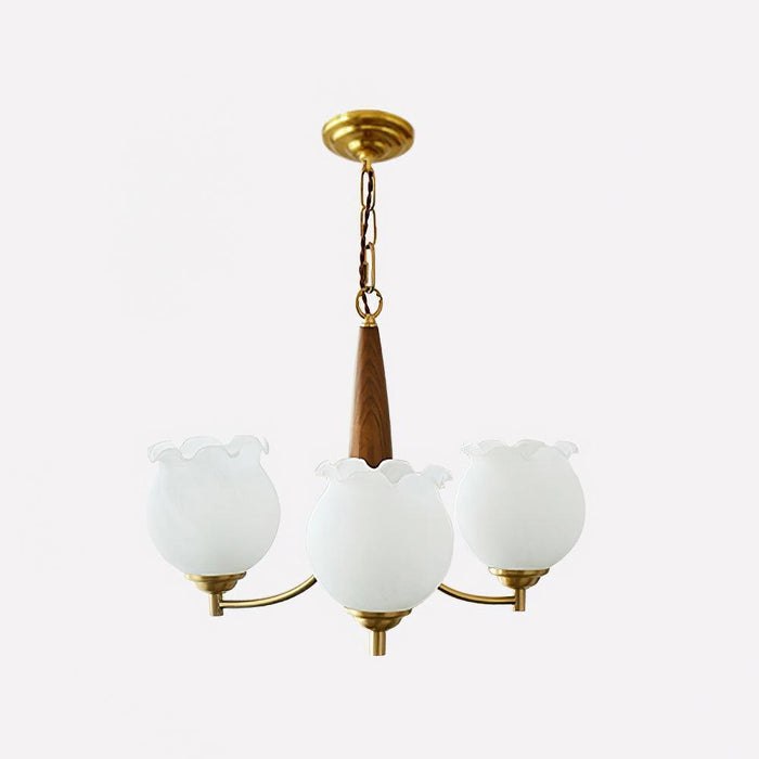 Tulips Glass Wood Chandelier - DWHOME