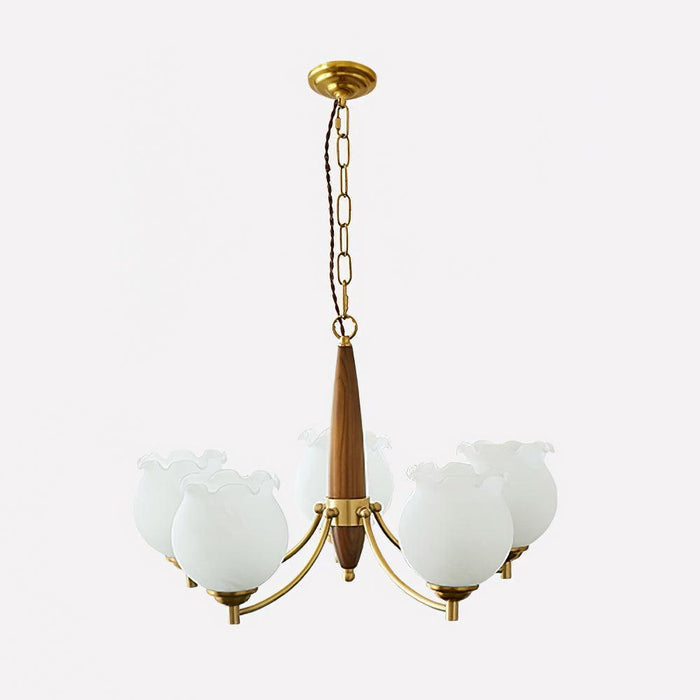 Tulips Glass Wood Chandelier - DWHOME