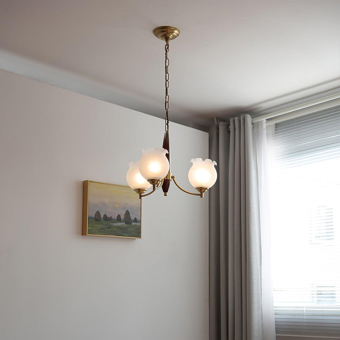 Tulips Glass Wood Chandelier - DWHOME