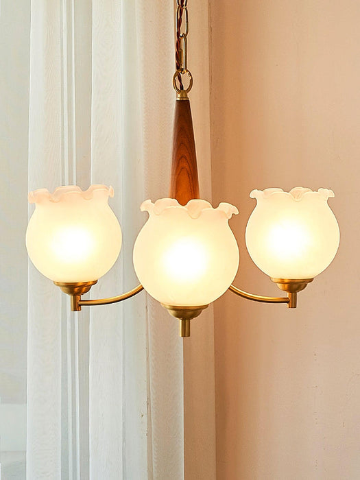 Tulips Glass Wood Chandelier - DWHOME