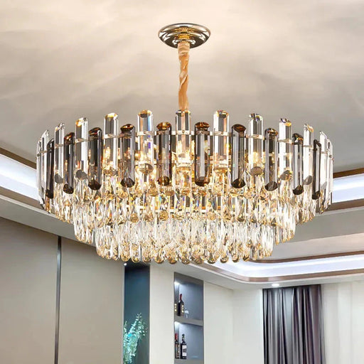 Tuna Luxury Modern Crystal Round Chandelier.