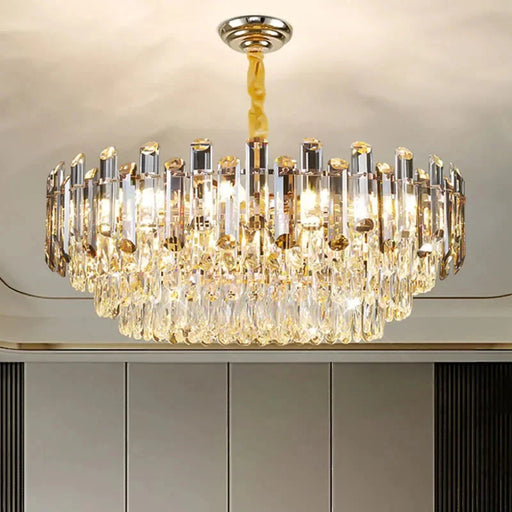 Tuna Luxury Modern Crystal Round Chandelier.