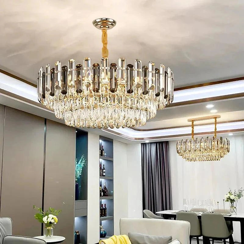 Tuna Luxury Modern Crystal Round Chandelier-DWHOME