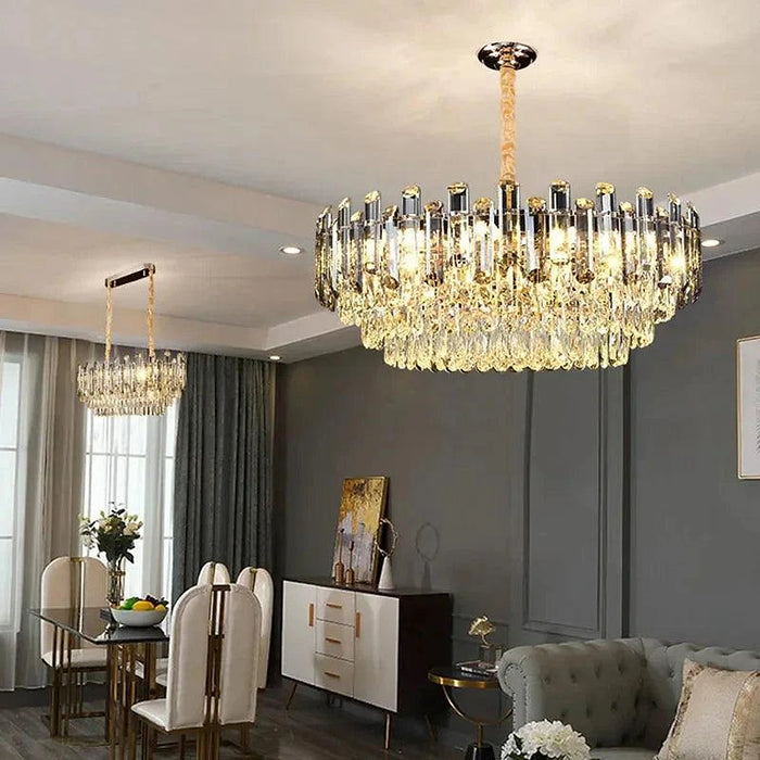 Tuna Luxury Modern Crystal Round Chandelier-DWHOME