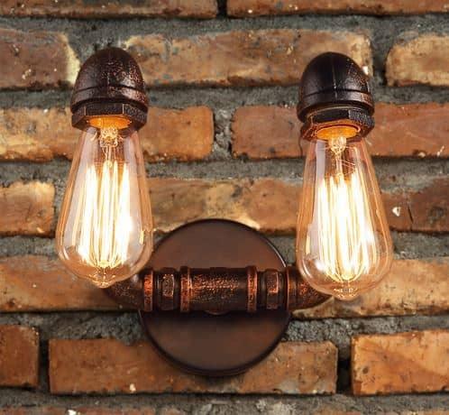 VIDAR Twin Head Wall Industrial Pipe Lamp - DWHOME