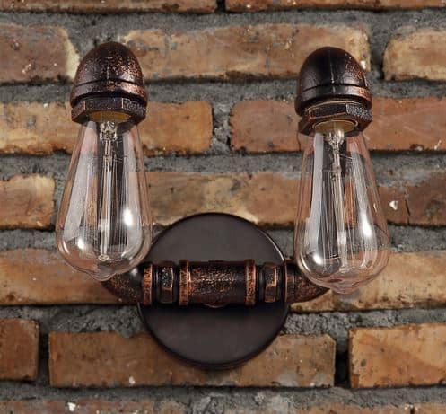 VIDAR Twin Head Wall Industrial Pipe Lamp - DWHOME