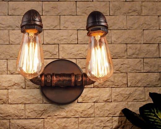 VIDAR Twin Head Wall Industrial Pipe Lamp - DWHOME