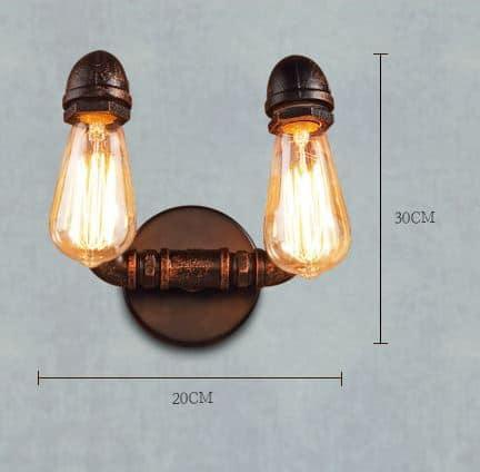 VIDAR Twin Head Wall Industrial Pipe Lamp - DWHOME