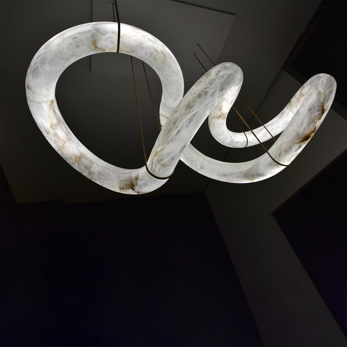 Twisted Ring Alabaster Chandelier-DWHOME
