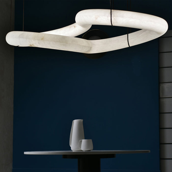 Twisted Ring Alabaster Chandelier-DWHOME