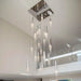 Ulas Modern Crystal Cascade LED Pendant Chandelier.