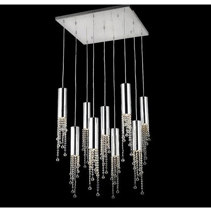 Ulas Modern Crystal Cascade LED Pendant Chandelier.