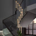 Uly Gold Crystal Chandelier for Staircase&Foyer&High Ceiling.