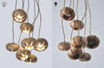 Wooden Petal Round Cluster Pendant Light.