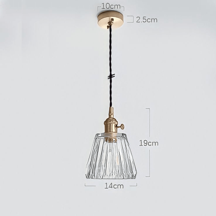 Japanese Style Glass Straw Hat Pendant Light.