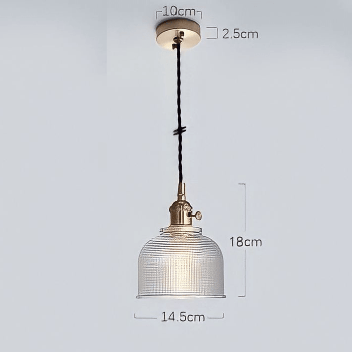 Japanese Style Glass Straw Hat Pendant Light.