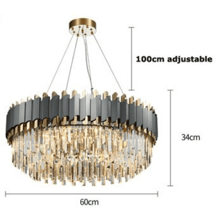 Stainless Steel LED Crystal Chandelier.