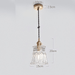 Japanese Style Glass Straw Hat Pendant Light.