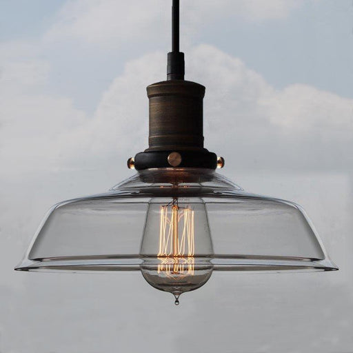 Retro Mason Glass Pendant Light.