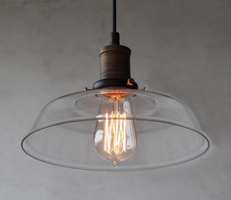 Retro Mason Glass Pendant Light.