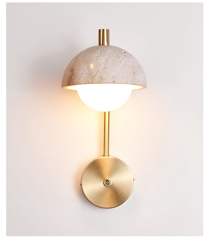 Vellum Travertine Wall Lamp-DWHOME