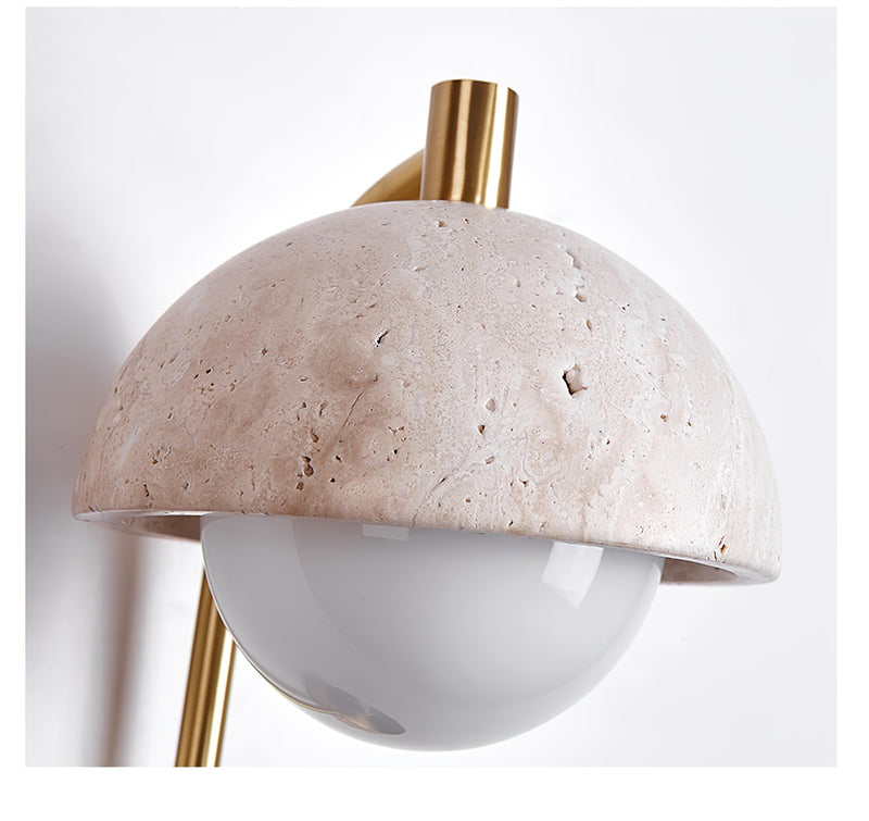 Vellum Travertine Wall Lamp-DWHOME