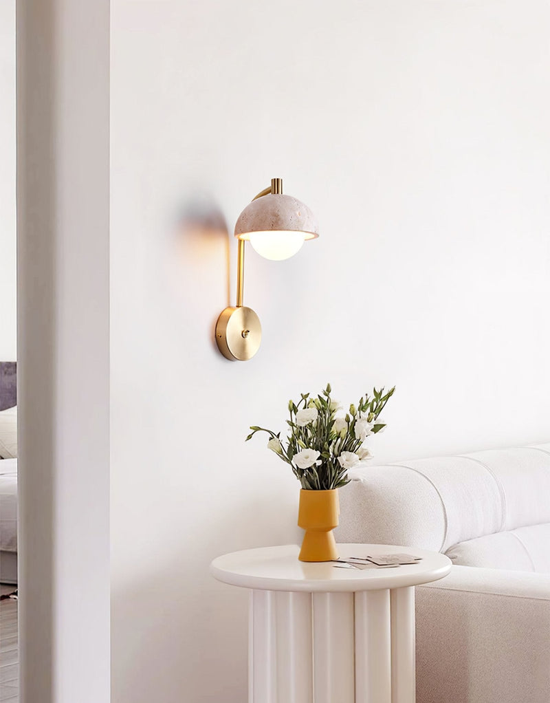 Vellum Travertine Wall Lamp-DWHOME