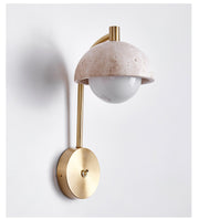 Vellum Travertine Wall Lamp-DWHOME