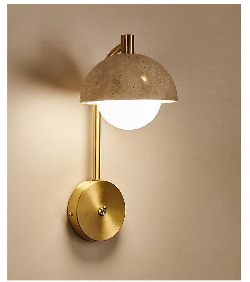 Vellum Travertine Wall Lamp-DWHOME