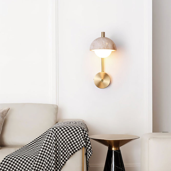 Vellum Travertine Wall Lamp-DWHOME
