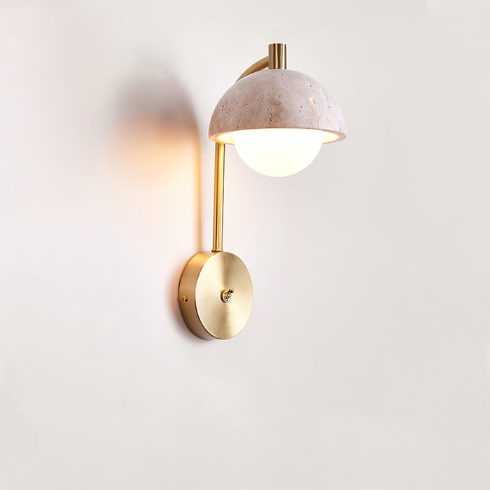 Vellum Travertine Wall Lamp-DWHOME