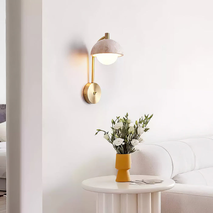 Vellum Travertine Wall Lamp-DWHOME