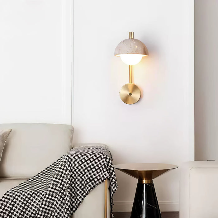 Vellum Travertine Wall Lamp-DWHOME