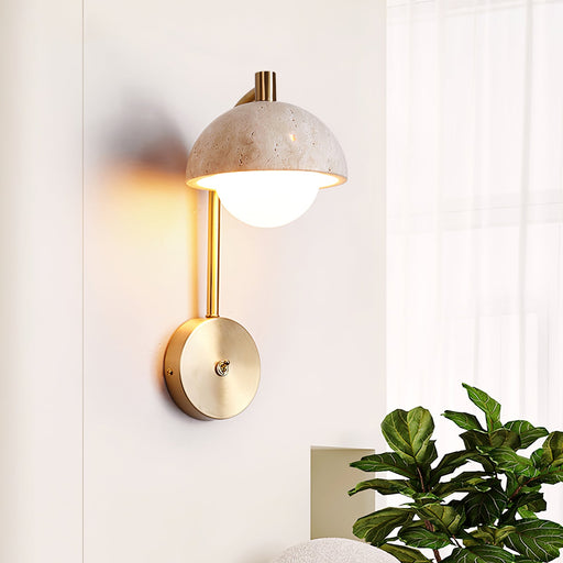 Vellum Travertine Wall Lamp-DWHOME