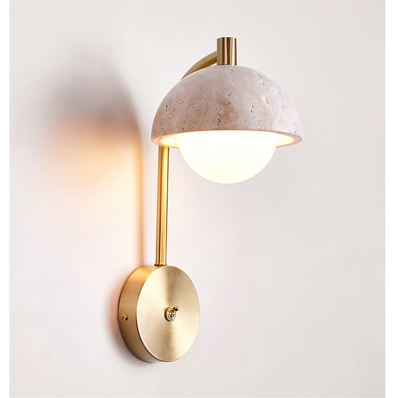 Vellum Travertine Wall Lamp-DWHOME