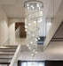 Vena Spiral Raindrop Crystal Chandelier for Staircase.