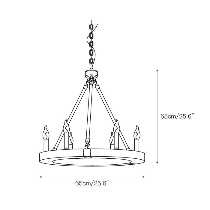 Venezia Wood Wheel Chandelier-DWHOME