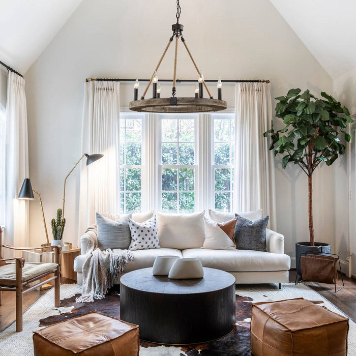Venezia Wood Wheel Chandelier-DWHOME