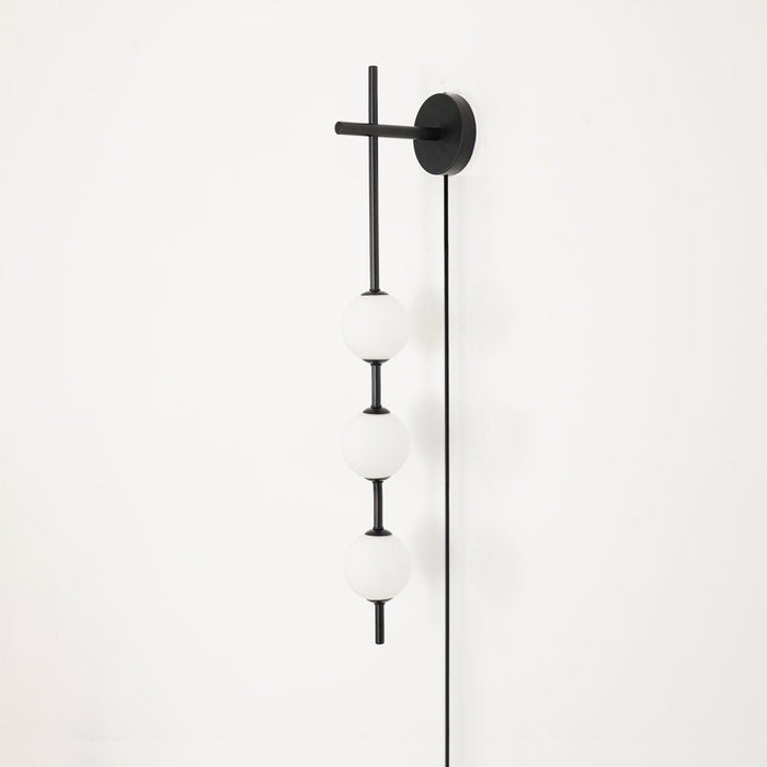 Vertical Globe Plug-in Wall Lamp-DWHOME