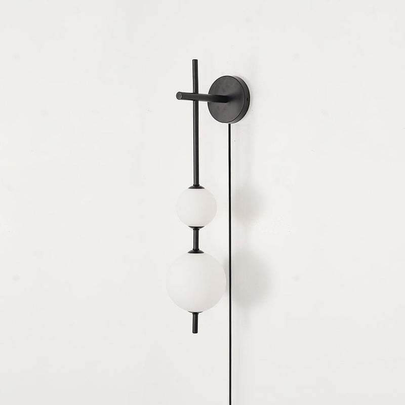 Vertical Globe Plug-in Wall Lamp-DWHOME