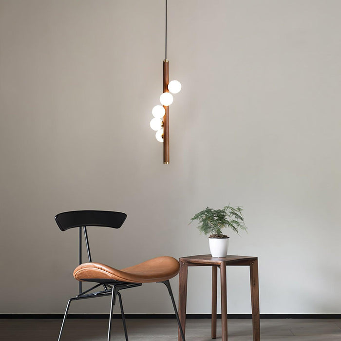 Vertical Orb Timber Pendant Lamp.