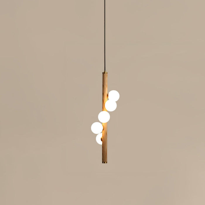 Vertical Orb Timber Pendant Lamp.