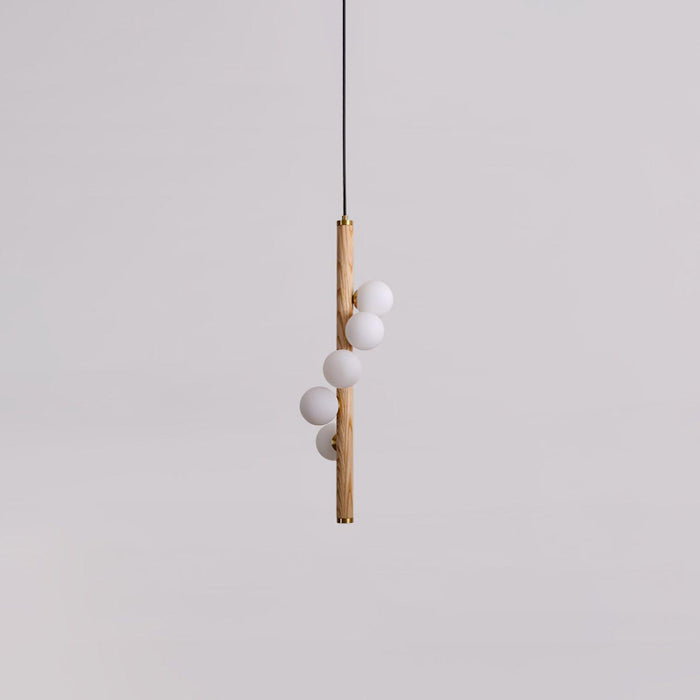 Vertical Orb Timber Pendant Lamp.