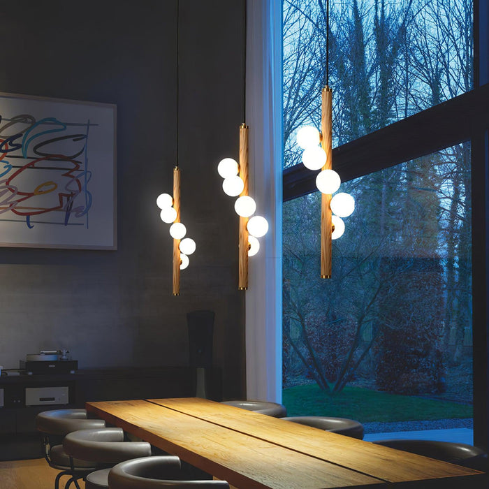 Vertical Orb Timber Pendant Lamp.