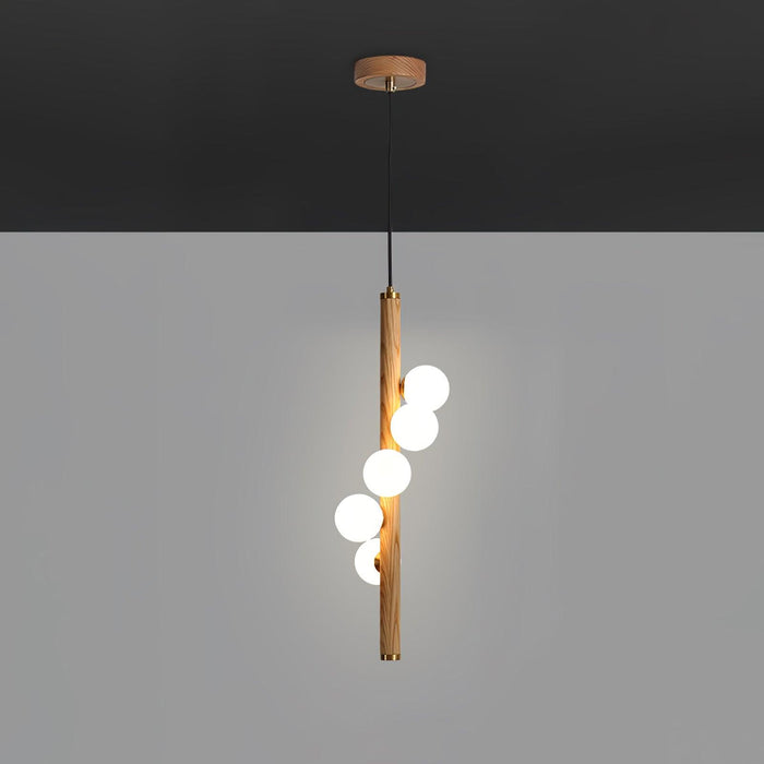 Vertical Orb Timber Pendant Lamp.