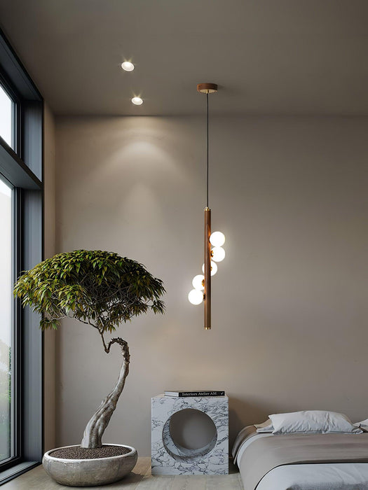 Vertical Orb Timber Pendant Lamp.