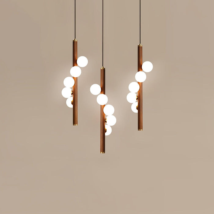 Vertical Orb Timber Pendant Lamp.