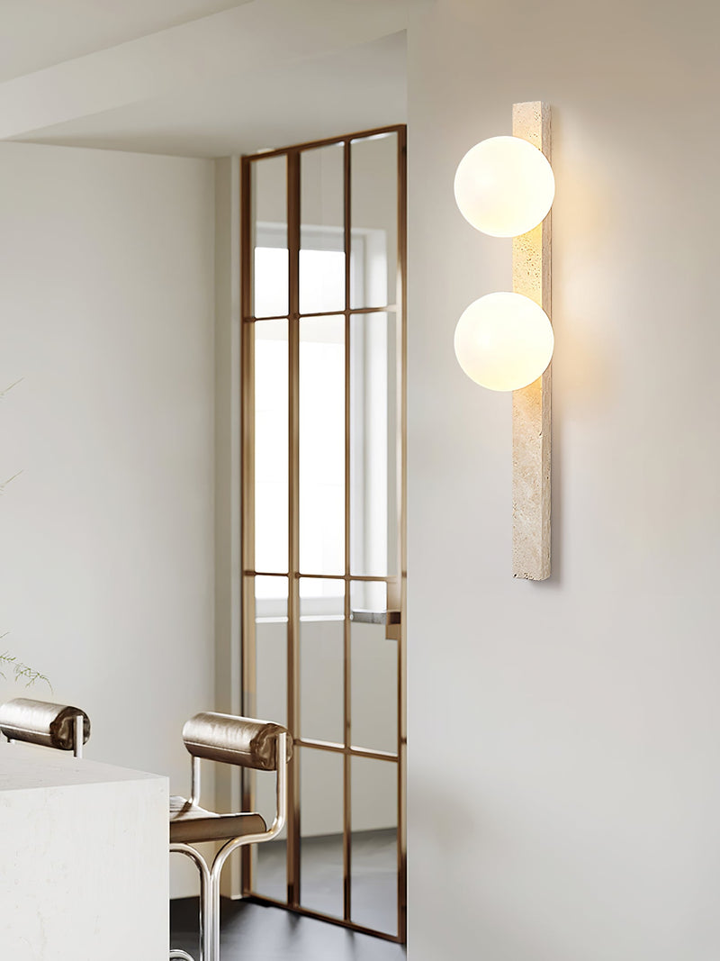 Vertical Travertine Wall Sconce-DWHOME