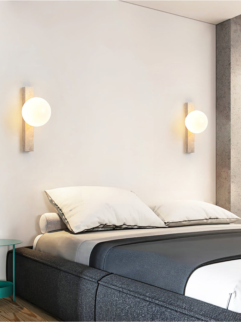 Vertical Travertine Wall Sconce-DWHOME