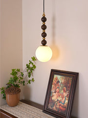 Vertical Walnut Balls Pendant Lamp-DWHOME
